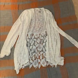 White cardigan